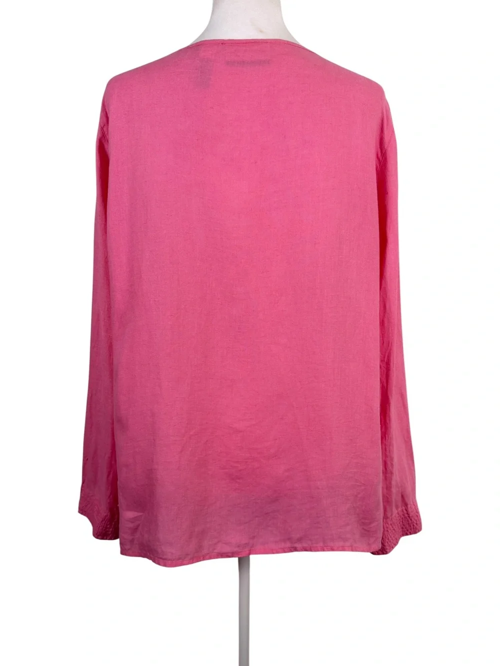 Liz Claiborne 100% Linen Pink Button Front Blouse L| Cottagecore Boho Resort